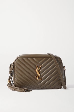 Army green Lou quilted leather shoulder bag | SAINT LAURENT | NET-A-PORTER