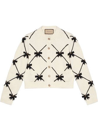 Gucci GG bows knitted button-front cardigan