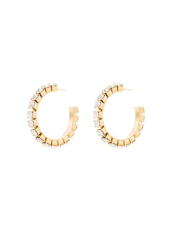 AREA crystal-embellished medium hoop earrings £165 - Shop Online - Fast Global Shipping, Price
