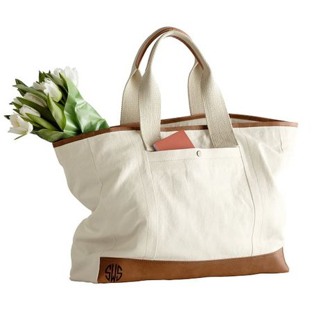 Canvas and Leather Tote | Mark and Graham