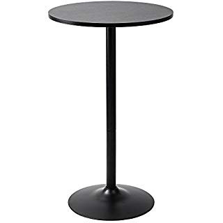 Amazon.com : Winsome Obsidian Pub Table Round Black MDF Top with Black Leg and Base - 23.7-Inch Top, 39.76-Inch Height : Kitchen & Dining