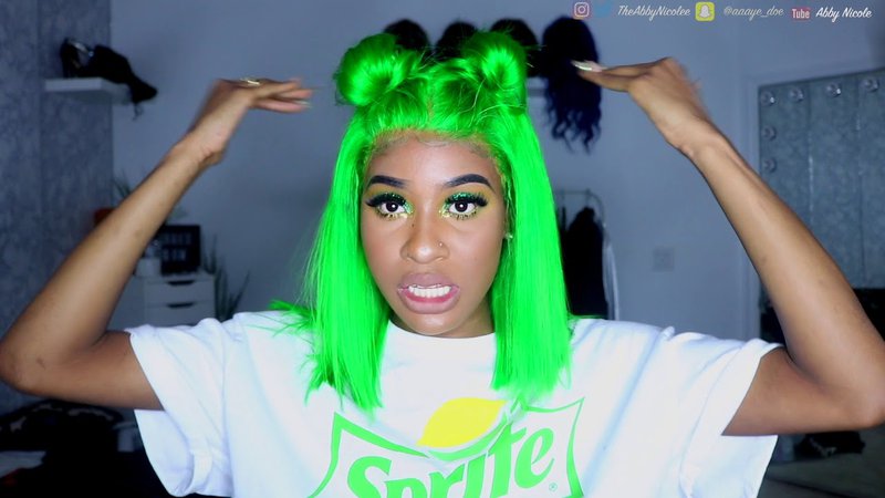 YouTube NEON GREEN HAIR REVIEW | BEAUTY EXCHANGE Abby Nicole
