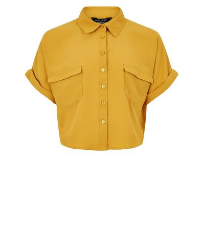 Girls Mustard Short Sleeve Boxy Shirt | New Look