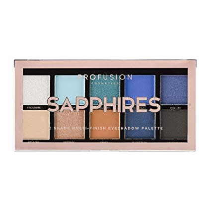 Amazon.com : Profusion Cosmetics Mini Artistry 10 Shade Eyeshadow Palette, Sapphires : Beauty