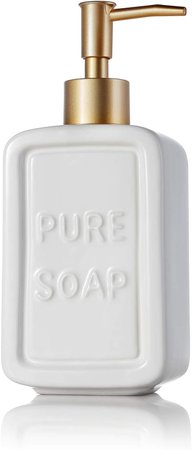 Amazon.com: CONNYAM 16OZ Hand Soap Dispenser Cute Ceramic Soap Dispenser Gold Pump Pure Soap Relief Easy Refill for Hand Wash, Dish Soap, Liquid Soap, Bathroom and Kitchen: Kitchen & Dining