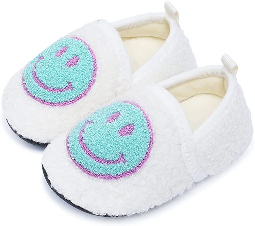 Amazon.com: UCUHNB Slippers For Kids Indoor Smiley Face Shoes Toddler Boys Girls House Slippers Lightweight Home Shoes Indigo 6.5-7.5Toddler : Clothing, Shoes & Jewelry