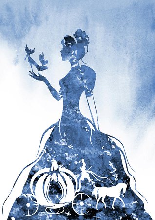 Cinderella-blue 2 Digital Art by Erzebet S