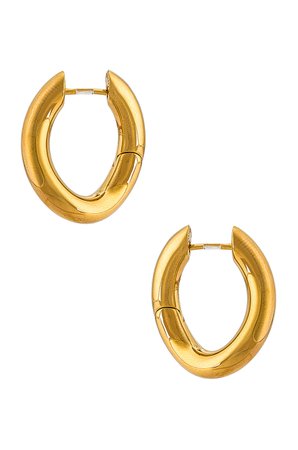 Balenciaga XS Loop Earrings in Shiny Gold | FWRD