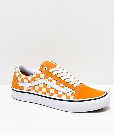 orange vans checkered