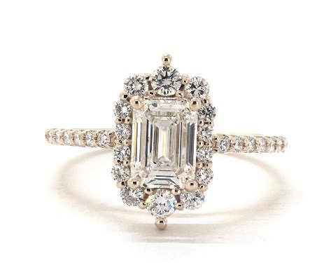 gold emerald cut engagement ring
