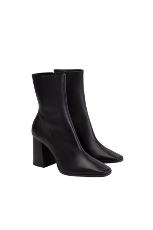 NEW Italian Leather Boots, Block Heeled Boots, Side Zip Boots, Square Toed Boots, Leather Boots, Joplin Block Heel Boots, Marcella - MS1946