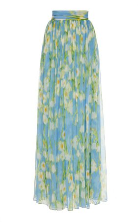 Floral Silk Maxi Skirt  by Carolina Herrera | Moda Operandi
