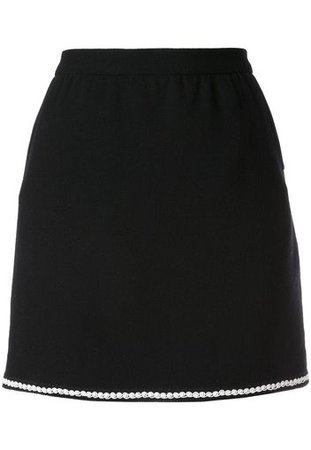 Chanel Pre-Owned, Chanel Pre-Owned contrast trim mini skirt - Black | Catalove