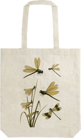 vintage dragonfly tote bag