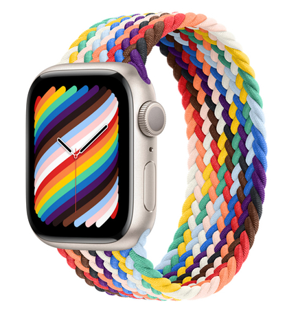 APPLE WATCH SERIES 7 41mm Starlight Aluminium Case with Pride Edition Braided Solo Loop