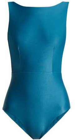 Haight - Boat Neck Swimsuit - Womens - Blue