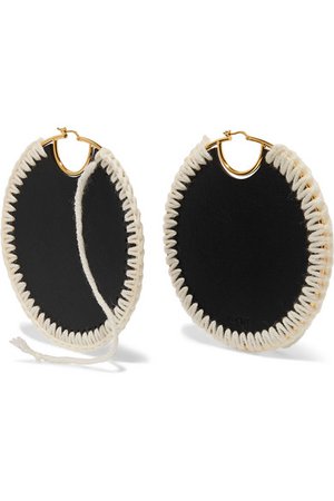 Loewe | Gold-plated, leather and wool earrings | NET-A-PORTER.COM