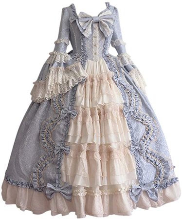 Amazon.com: MEANIT Womens Royal Retro Medieval Renaissance Dresses Lady Satin Masquerade Dress, Women's Victorian Rococo Dress (B - Blue, XXXXL): Clothing