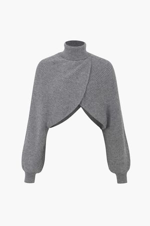 Batwing Sleeve Turtleneck Crop Sweater – Micas