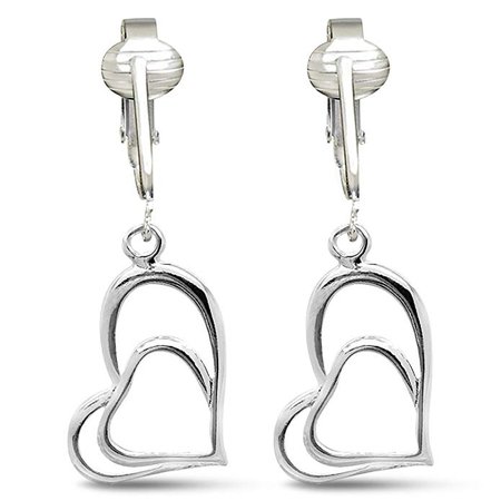 Amazon.com: Aloha Earrings Womens Clip Earrings Silver, Silver Earrings Clip On for Women, Lightweight Silver Clip Earrings (Silver Hearts): Jewelry
