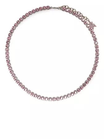 Shop Amina Muaddi crystal tennis necklace with Express Delivery - FARFETCH