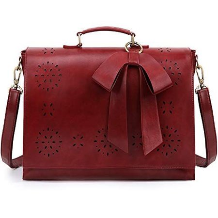 red briefcase with a bow