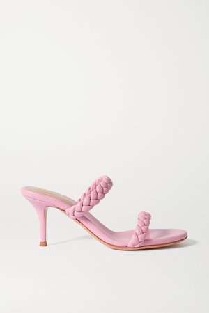 Pink Marley 70 braided leather sandals | Gianvito Rossi | NET-A-PORTER