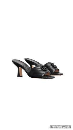 double g mid-heel slide sandal (black)