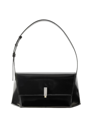 Ferragamo Prisma glossed-leather shoulder bag