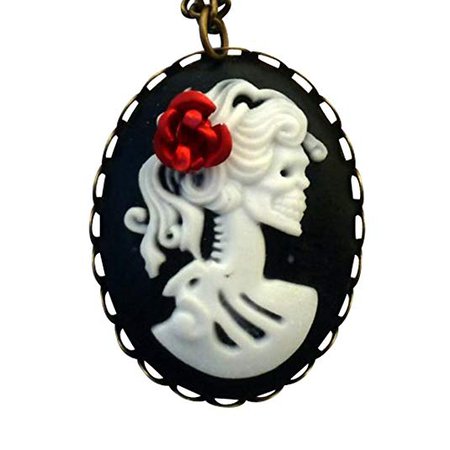 Amazon.com: Victorian Steampunk Sugar Skull Necklace Zombie Day of the Dead Lady Skeleton L4: Jewelry
