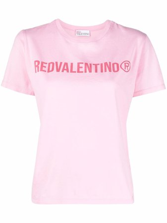 RED Valentino logo-print Cotton T-shirt - Farfetch