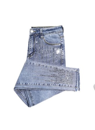 Sparkly Rhinestone Embellished Jeans