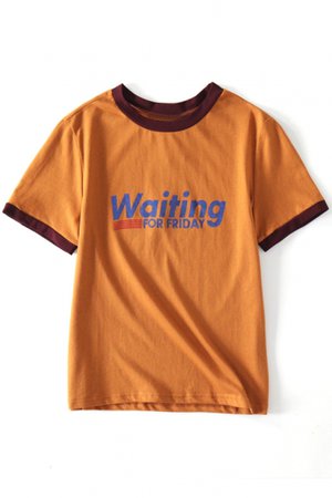 Waiting For Friday Orange Leisure T Shirt