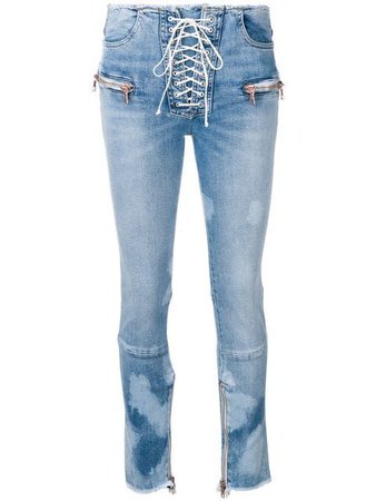 Unravel Project Lace Up Skinny Jeans - Farfetch