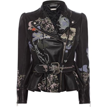 Alexander McQueen Embroidered Leather Jacket