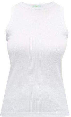 Ribbed Cotton Jersey Tank Top - Womens - White