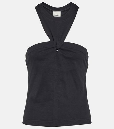 Zineba Cotton Jersey Top in Black - Isabel Marant | Mytheresa