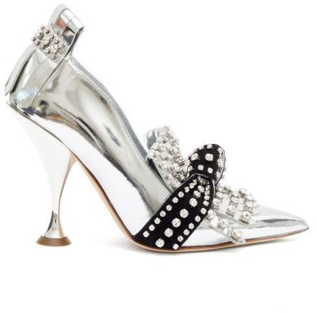Goodall Crystal-embellished Patent-leather Pumps - Womens - Silver/black