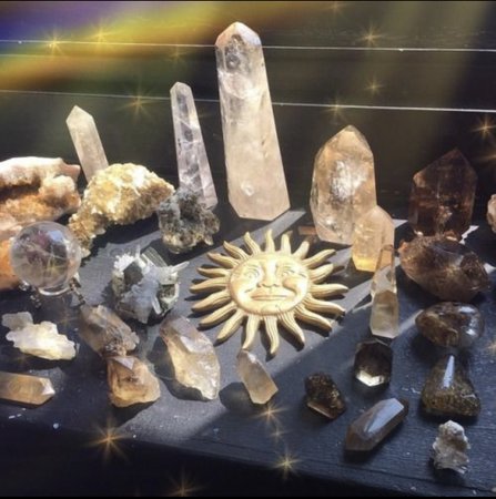 crystals sunlight aesthetic witchy