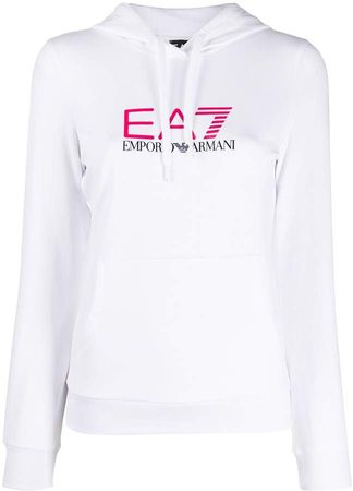 Ea7 logo printed hoodie