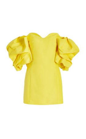Off-The-Shoulder Silk-Cotton Mini Dress By Monique Lhuillier | Moda Operandi