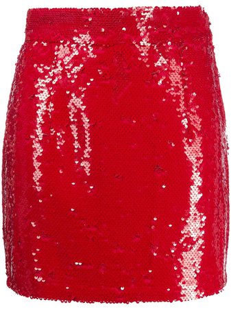 Red Amen sequin mini skirt - Farfetch
