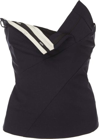 Twisted Wool-Blend Bustier Top Size: 0