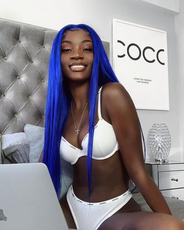 Kate: www.iseehair.com on Instagram: “The Hair is BOOM 💥 💥😩😩 Color Blue Brazilian Straight 22inch Lace Frontal Wig 👏🏾👏🏾 Use Code: glowxoxo Get $$$ OFF 🎁🎁 Pictures form…”