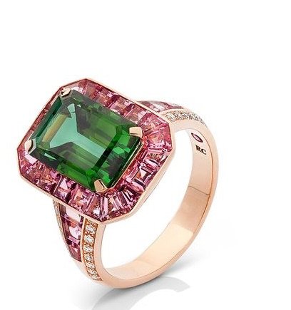 green pink ring