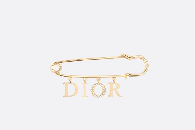 DIOR, DIO(R)EVOLUTION BROOCH Gold-Finish Metal and White Crystals