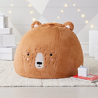 Small Furry Bear Bean Bag Chair | Crate and Barrel