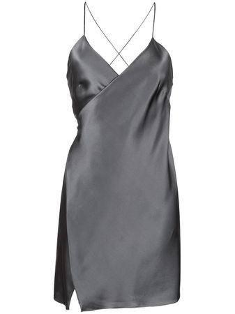 Shop Michelle Mason wrap-front silk mini dress with Express Delivery - FARFETCH