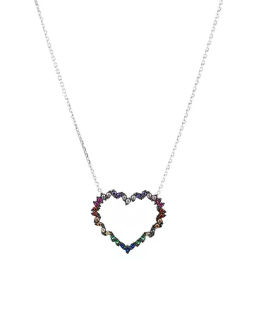 AQUA Heart Pendant Necklace in Gold-Plated Sterling Silver or Sterling Silver, 16" - 100% Exclusive | Bloomingdale's