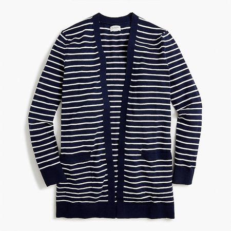 J.Crew Factory: Striped Long Cardigan Sweater For Women